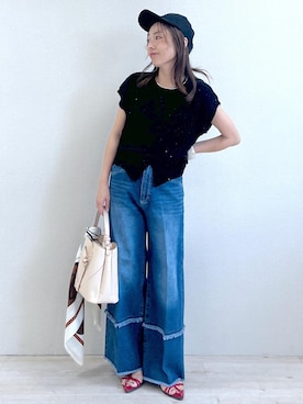 「アイテム（帽子）」を使った、yukaさん（レディース・152cm）の夏コーディネート