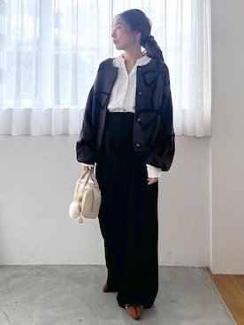 「アイテム（バレッタ/ヘアクリップ）」を使った、yukaさん（レディース・152cm）の秋コーディネート