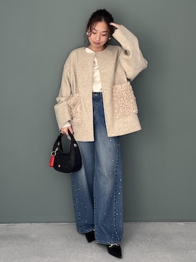 「アイテム（ハンドバッグ）」を使った、yukaさん（レディース・152cm・40代）の冬コーディネート
