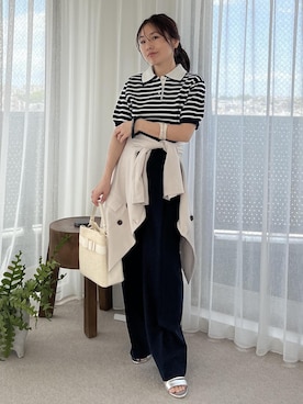 「VIS（ビス）のアイテム（パンツ）」を使った、yukaさん（レディース・152cm）の夏コーディネート