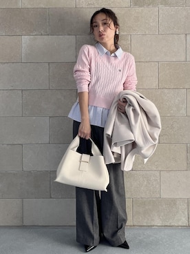 「アイテム（ハンドバッグ）」を使った、yukaさん（レディース・152cm・40代）の秋コーディネート