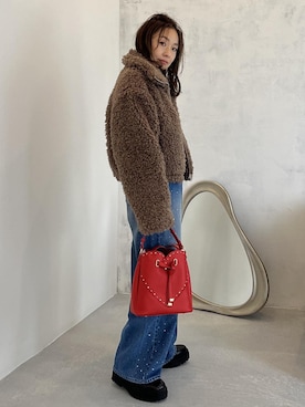 「VIS（ビス）のアイテム（デニムパンツ）」を使った、yukaさん（レディース・152cm）の秋コーディネート