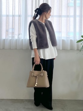 「アイテム（バレッタ/ヘアクリップ）」を使った、yukaさん（レディース・152cm・40代）の秋コーディネート