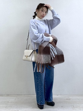 「VIS（ビス）のアイテム（デニムパンツ）」を使った、yukaさん（レディース・152cm）の秋コーディネート