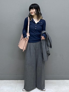 「VIS（ビス）のアイテム（パンツ）」を使った、yuさん（レディース・157cm）の夏コーディネート