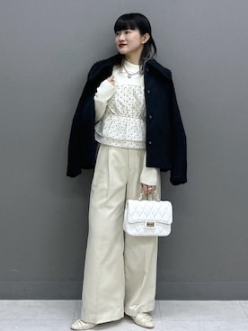 「VIS（ビス）のアイテム（アクセサリー）」を使った、yuさん（レディース・157cm）の冬コーディネート