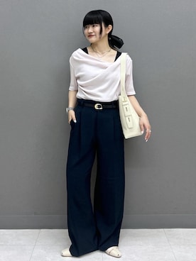 「VIS（ビス）のアイテム（アクセサリー）」を使った、yuさん（レディース・157cm）の春コーディネート