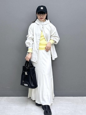 「アイテム（ナイロンジャケット）」を使った、yuさん（レディース・157cm）の春コーディネート