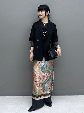 「VIS（ビス）のアイテム（テーラードジャケット）」を使った、yuさん（レディース・157cm）の春コーディネート