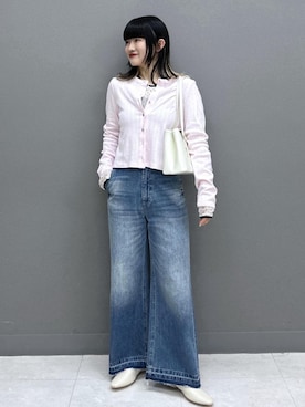 「VIS（ビス）のアイテム（トップス）」を使った、yuさん（レディース・157cm）の春コーディネート