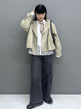 「VIS（ビス）のアイテム（パンツ）」を使った、yuさん（レディース・157cm）の春コーディネート