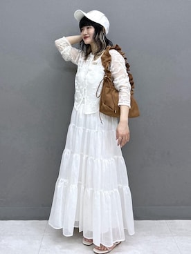 「Juze（ジュゼ）のアイテム」を使った、yuさん（レディース・157cm）の夏コーディネート