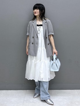 「VIS（ビス）のアイテム（パンツ）」を使った、yuさん（レディース・157cm）の夏コーディネート