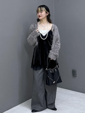 「アイテム（チュニック）」を使った、yuさん（レディース・157cm）の冬コーディネート