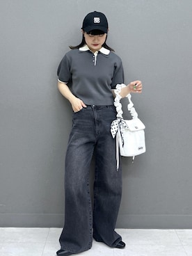 「VIS（ビス）のアイテム（トップス）」を使った、yuさん（レディース・157cm）の春コーディネート