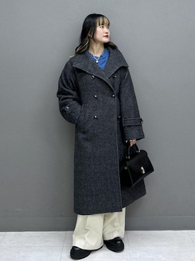 「ニット/セーター」｜「アイテム（アクセサリー）」を使った、yuさん（レディース・157cm）の冬コーディネート