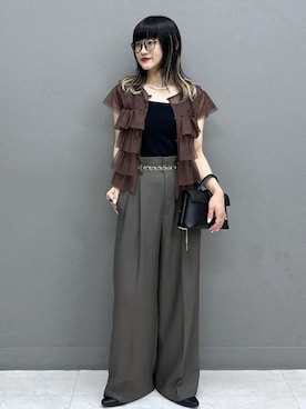 「VIS（ビス）のアイテム（パンツ）」を使った、yuさん（レディース・157cm）の夏コーディネート
