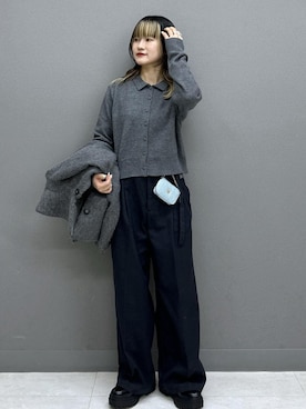 「アイテム（ポーチ）」を使った、yuさん（レディース・157cm）の秋コーディネート