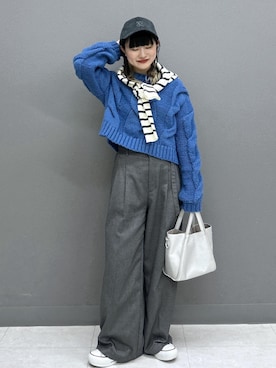 「VIS（ビス）のアイテム（トップス）」を使った、yuさん（レディース・157cm）の冬コーディネート