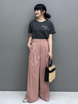 「VIS（ビス）のアイテム（パンツ）」を使った、yuさん（レディース・157cm）の夏コーディネート