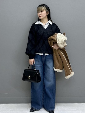 「イエベ春」｜yuさん（レディース・157cm）の冬コーディネート