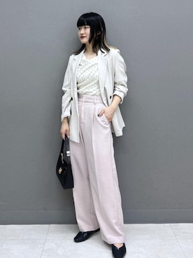 「VIS（ビス）のアイテム（トップス）」を使った、yuさん（レディース・157cm）の春コーディネート