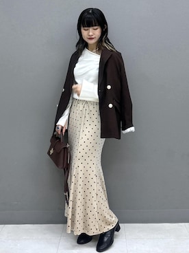 「VIS（ビス）の2WAYチョーカーネックレス（ネックレス、シルバー系）」を使った、yuさん（レディース・157cm）の秋コーディネート