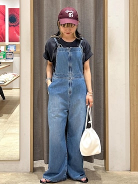 「アイテム（サロペット/オーバーオール）」を使った、yuさん（レディース・157cm・20代）の夏コーディネート