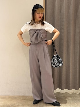 「HARUTA」｜「アイテム（アクセサリー）」を使った、yuさん（レディース・157cm）の春コーディネート
