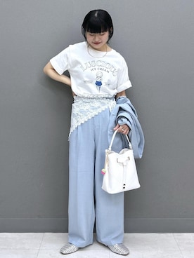 「VIS（ビス）のアイテム（アクセサリー）」を使った、yuさん（レディース・157cm）の夏コーディネート
