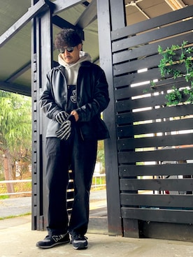 「CALEE（キャリー）のアイテム（ナイロンジャケット）」を使った、dsk1005さん（メンズ・172cm）の冬コーディネート