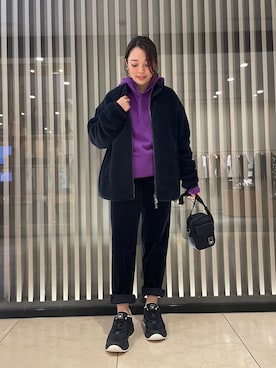 「アイテム（メッセンジャーバッグ、ブルー系）」を使った、airi naruseさん（レディース・157cm）の秋コーディネート