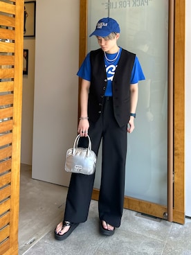 「OUTDOOR PRODUCTS Usual Things（アウトドアプロダクツユージュアルシングス）の≪追加≫DOWNTOWN GIRL CAP（キャップ）」を使った、OUTDOOR PRODUCTS海老名店さん（レディース・158cm）の夏コーディネート