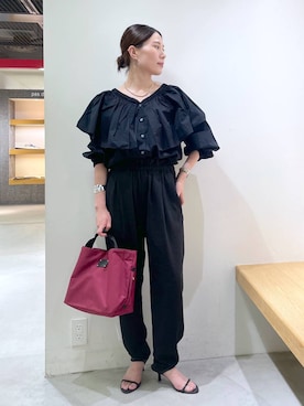 「アイテム（バングル/リストバンド）」を使った、shimomuさん（レディース・158cm・20代）の夏コーディネート