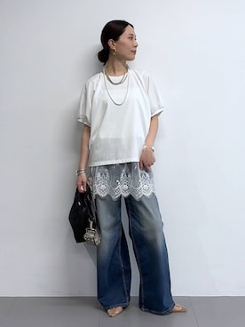 「BARNYARDSTORM（バンヤードストーム）のアイテム（トップス）」を使った、shimomuさん（レディース・158cm）の春コーディネート