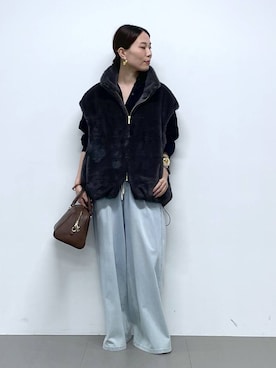 「アイテム（ベスト）」を使った、shimomuさん（レディース・158cm・20代）の夏コーディネート