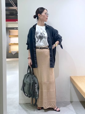 「アイテム（バングル/リストバンド）」を使った、shimomuさん（レディース・158cm・20代）の夏コーディネート