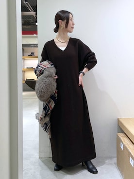 「アイテム（ピアス（両耳用））」を使った、shimomuさん（レディース・158cm・20代）の冬コーディネート