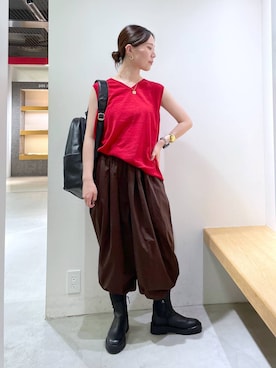 「アイテム（バックパック/リュック）」を使った、shimomuさん（レディース・158cm・20代）の夏コーディネート