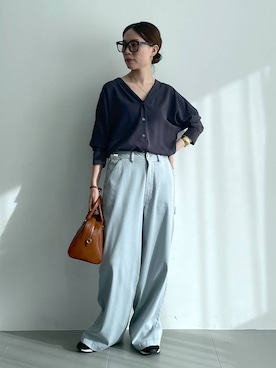 「アイテム（ヘアゴム）」を使った、shimomuさん（レディース・158cm）の秋コーディネート