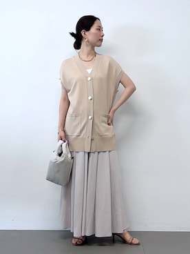 「アイテム（セットアップ）」を使った、shimomuさん（レディース・158cm）の春コーディネート