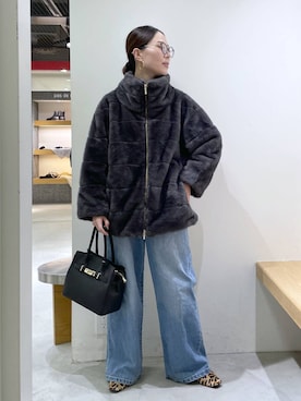 「アイテム（ブルゾン）」を使った、shimomuさん（レディース・158cm・20代）の秋コーディネート