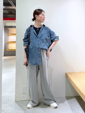 「アイテム（デニムジャケット）」を使った、shimomuさん（レディース・158cm・20代）の夏コーディネート
