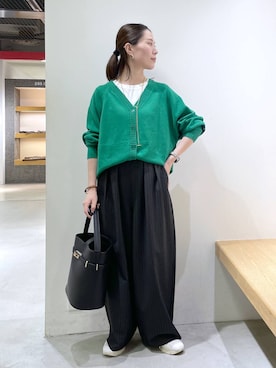 「VELETTO（ベレット）のBARNYARDSTORM / 【VELETTO / ヴェレット】/ バックルバッグ（ハンドバッグ）」を使った、shimomuさん（レディース・158cm）の秋コーディネート