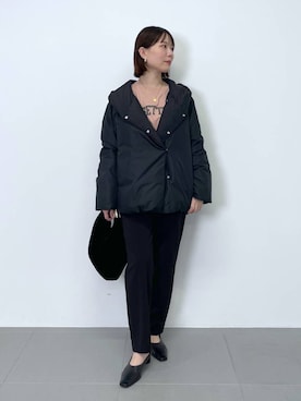 「アイテム（ダウンジャケット/コート）」を使った、shimomuさん（レディース・158cm・20代）の秋コーディネート