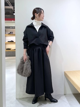 「アイテム（チョーカー）」を使った、shimomuさん（レディース・158cm）の冬コーディネート