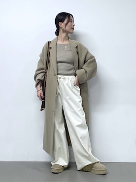 「アイテム（ブローチ/コサージュ）」を使った、shimomuさん（レディース・158cm）の秋コーディネート