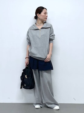「アイテム（スウェットパンツ）」を使った、shimomuさん（レディース・158cm）の夏コーディネート