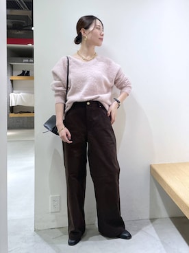 「BARNYARDSTORM（バンヤードストーム）のBARNYARDSTORM / ウォームストレッチチノパンツ / マシンウォッシャブル（チノパンツ）」を使った、shimomuさん（レディース・158cm）の秋コーディネート