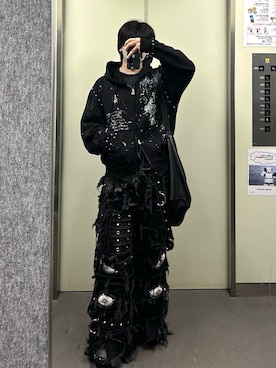 「アイテム（パーカー）」を使った、　r(いいね、保存ありがとうございます)さん（メンズ・171cm・10代）の秋コーディネート